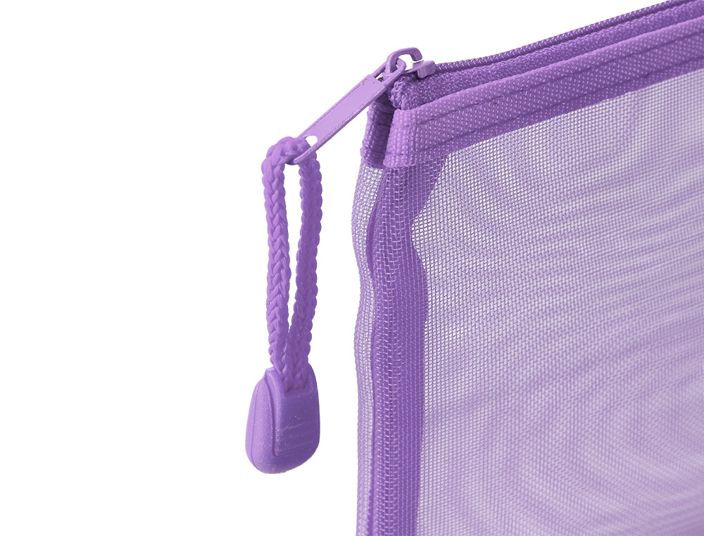 BOLSA ZIPPER BAG LIDERPAPEL POLIESTER TRANSPIRABLE MULTIUSOS DIN A4 MORADO PASTEL