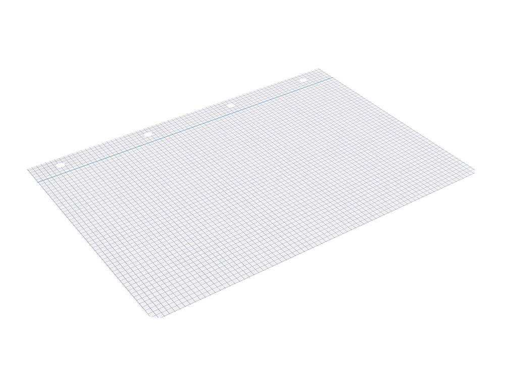 RECAMBIO LIDERPAPEL A4 100 HOJAS 100G/M2 CUADRO 5MM CON MARGEN 4 TALADROS