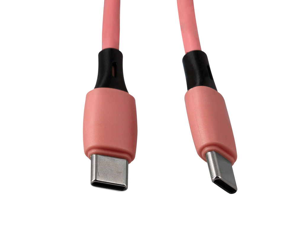 CABLE USB-C A USB-C Q-CONNECT PVC LONGITUD 2M ROSA