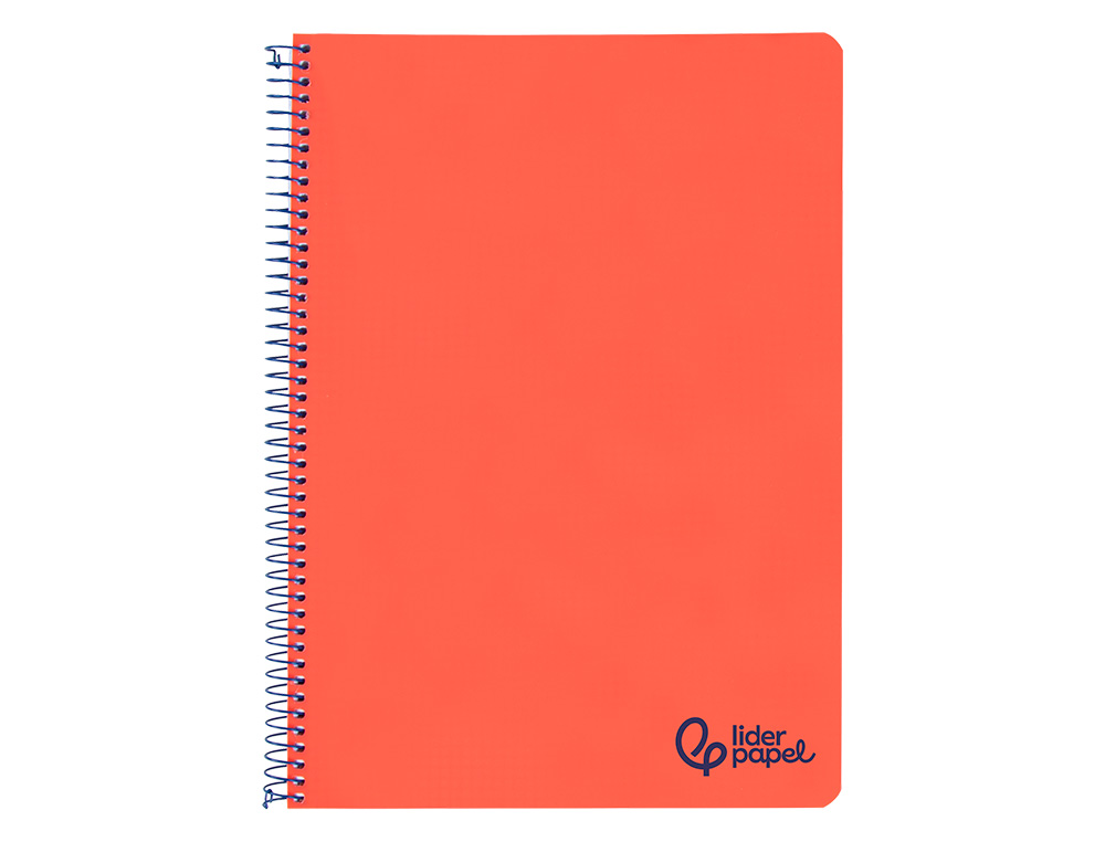 CUADERNO ESPIRAL LIDERPAPEL A4 WONDER TAPA PLASTICO 80H 90GR PAUTA ANCHA 3,5MM CON MARGEN COLOR ROJO