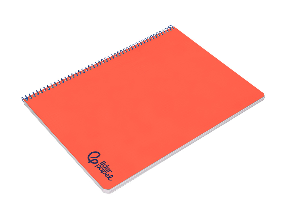 CUADERNO ESPIRAL LIDERPAPEL A4 WONDER TAPA PLASTICO 80H 90GR PAUTA ANCHA 3,5MM CON MARGEN COLOR ROJO