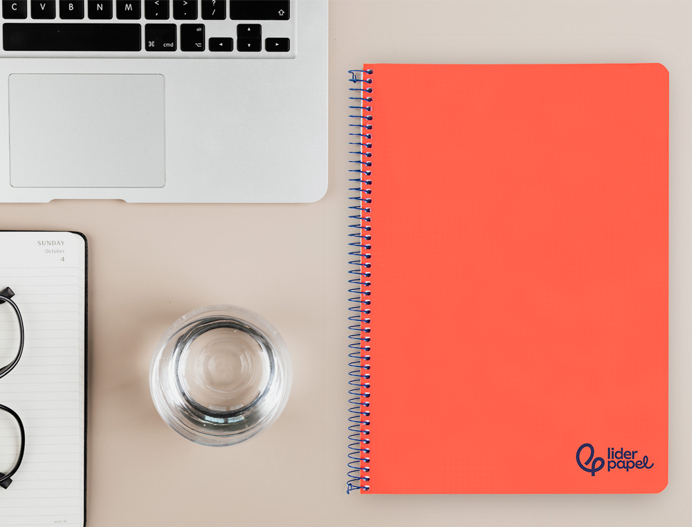 CUADERNO ESPIRAL LIDERPAPEL A4 WONDER TAPA PLASTICO 80H 90GR PAUTA ANCHA 3,5MM CON MARGEN COLOR ROJO
