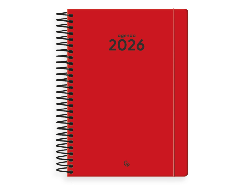 AGENDA ESPIRAL LIDERPAPEL CLASSIC A4 2026 SEMANA VISTA ROJO PAPEL 70 GR FSC