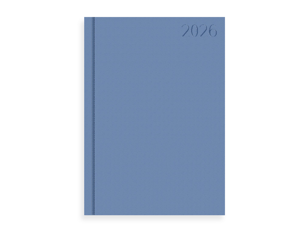 AGENDA ENCUADERNADA LIDERPAPEL CORFU A5 2026 DIA PAGINA AZUL CLARO PAPEL 60 GR FSC