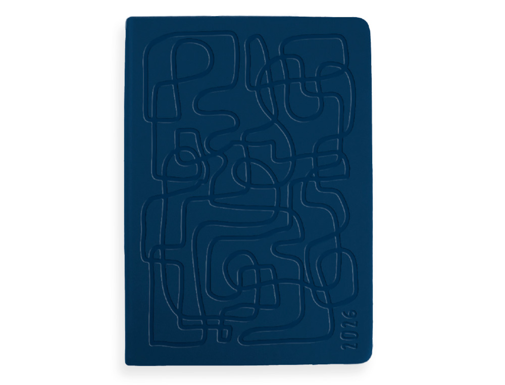 AGENDA ENCUADERNADA LIDERPAPEL ICARIA A5 2026 DIA PAGINA AZUL OSCURO PAPEL 70 GR FSC