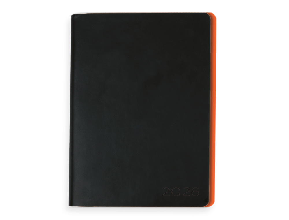 AGENDA ENCUADERNADA LIDERPAPEL SIFNOS A5 2026 NARANJA PAPEL 70 GR FSC