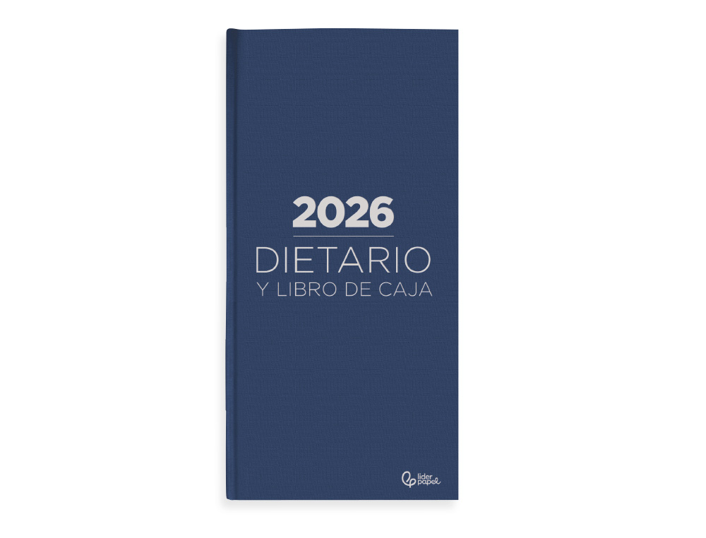 DIETARIO LIDERPAPEL 2026 OCTAVO 120X165 MM DIA PAGINA COLOR AZUL PAPEL 70 GR FSC