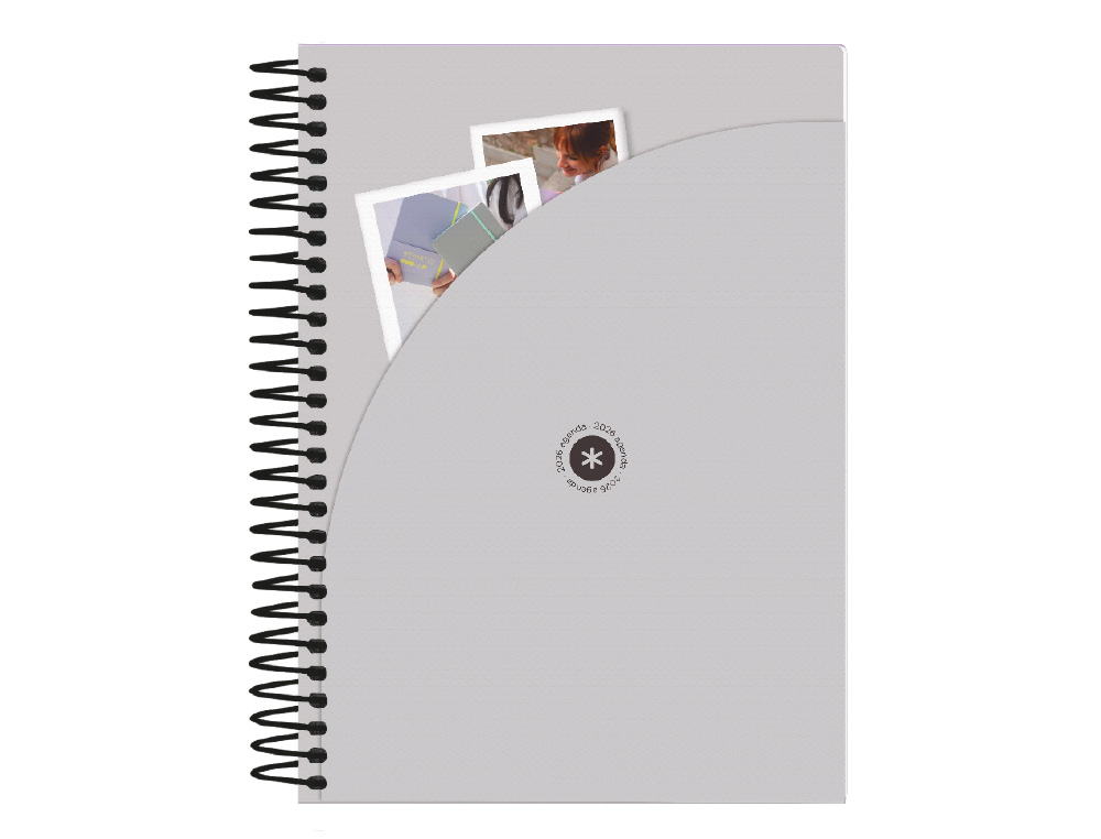 AGENDA ESPIRAL ANTARTIK MANIFEST A5+ 2026 DÍA PÁGINA ROSA PAPEL 80G FSC