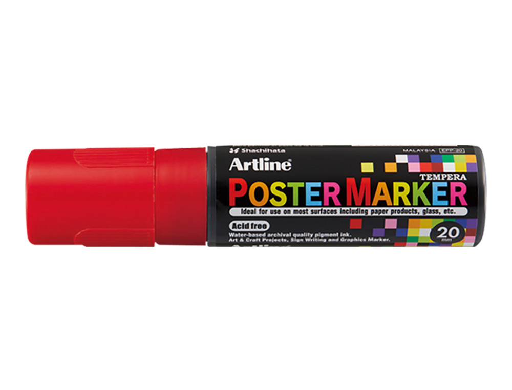 ROTULADOR ARTLINE POSTER MARKER EPP-20 PUNTA RECTANGULAR 20 MM COLOR ROJO