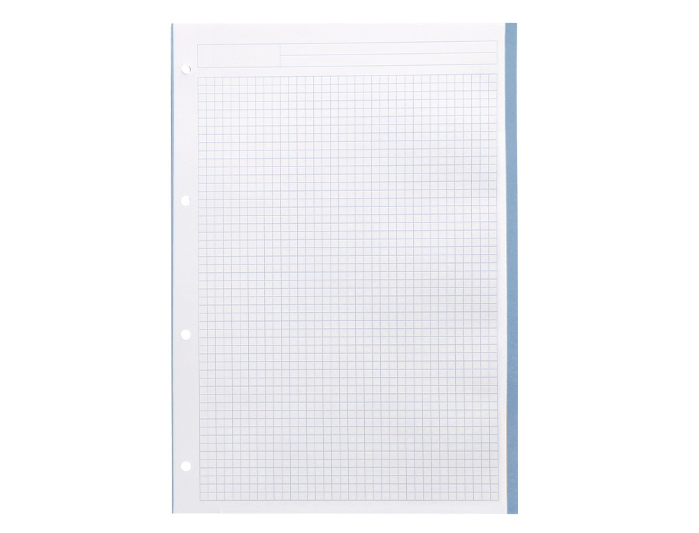 RECAMBIO LIDERPAPEL A4 120 HOJAS 90GR CUADRO 5 MM 4 TALADROS BANDAS DE 5 COLORES PASTELES