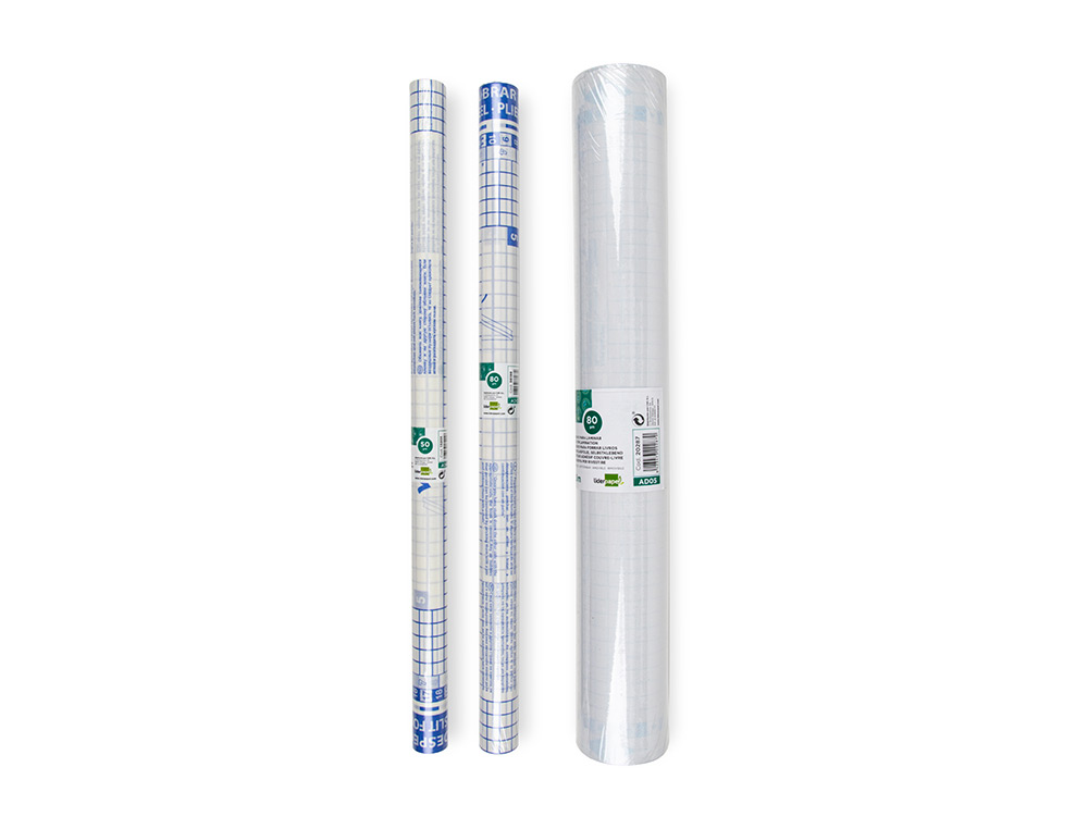 ROLLO PLASTICO ADHESIVO LIDERPAPEL 0.50X20 MT 80 MC REMOVIBLE