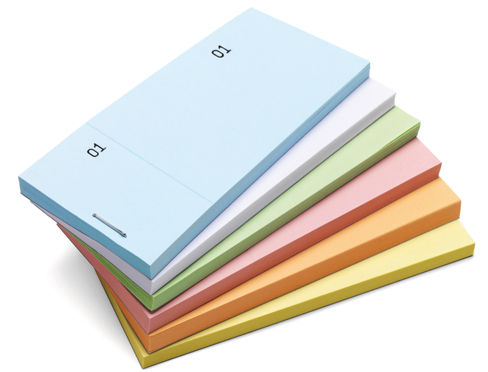 TALONARIO LIDERPAPEL MOSTRADOR 50X110 MM TL08 CELESTE CON MATRIZ