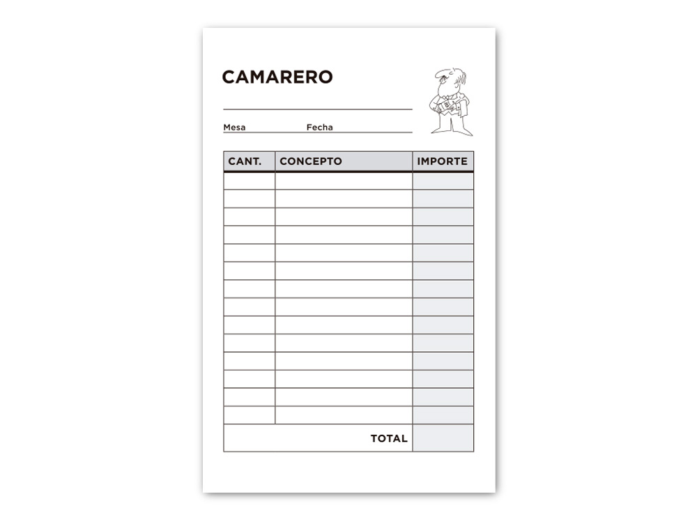 TALONARIO LIDERPAPEL CAMARERO BOLSILLO ORIGINAL T150
