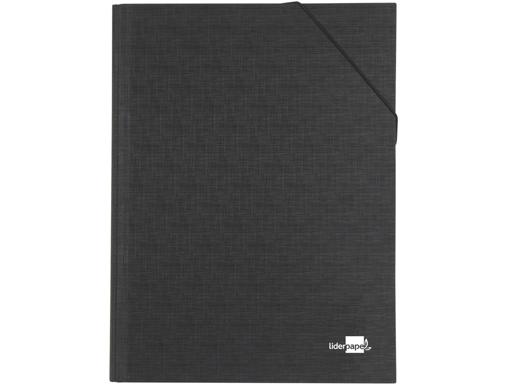 CARPETA CLASIFICADORA LIDERPAPEL 12 DEPARTAMENTOS FOLIO PROLONGADO CARTON FORRADO NEGRA FUELLE