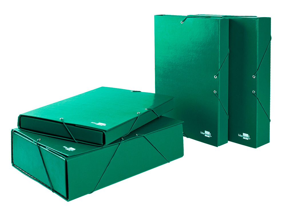 CARPETA PROYECTOS LIDERPAPEL FOLIO LOMO 30MM CARTON FORRADO VERDE
