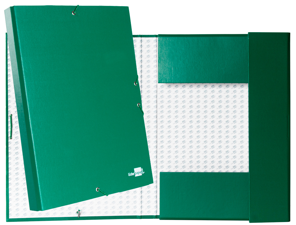 CARPETA PROYECTOS LIDERPAPEL FOLIO LOMO 30MM CARTON FORRADO VERDE