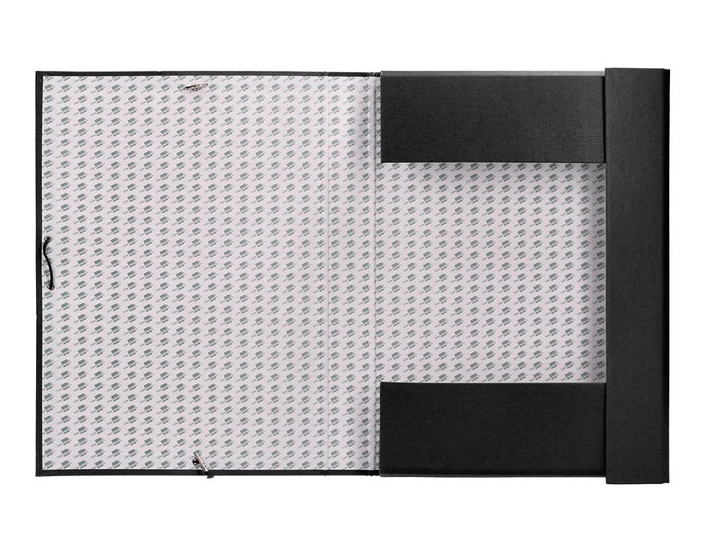 CARPETA PROYECTOS LIDERPAPEL FOLIO LOMO 70MM CARTON FORRADO NEGRA
