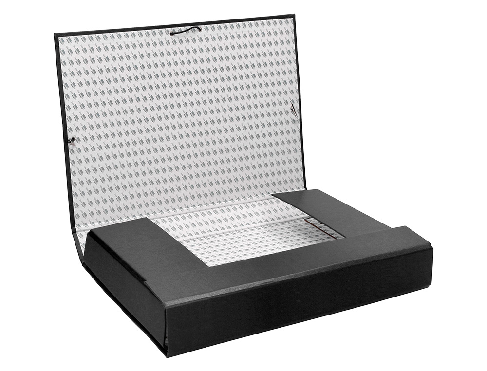CARPETA PROYECTOS LIDERPAPEL FOLIO LOMO 70MM CARTON FORRADO NEGRA