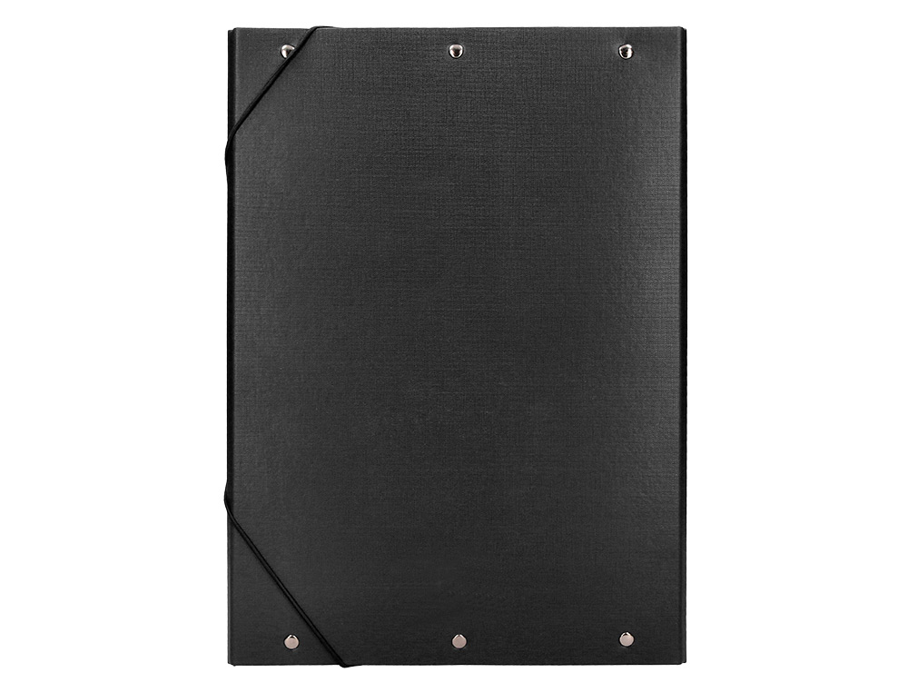 CARPETA PROYECTOS LIDERPAPEL FOLIO LOMO 70MM CARTON FORRADO NEGRA
