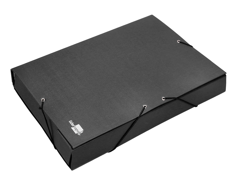 CARPETA PROYECTOS LIDERPAPEL FOLIO LOMO 70MM CARTON FORRADO NEGRA