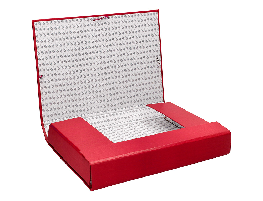 CARPETA PROYECTOS LIDERPAPEL FOLIO LOMO 90MM CARTON FORRADO ROJA