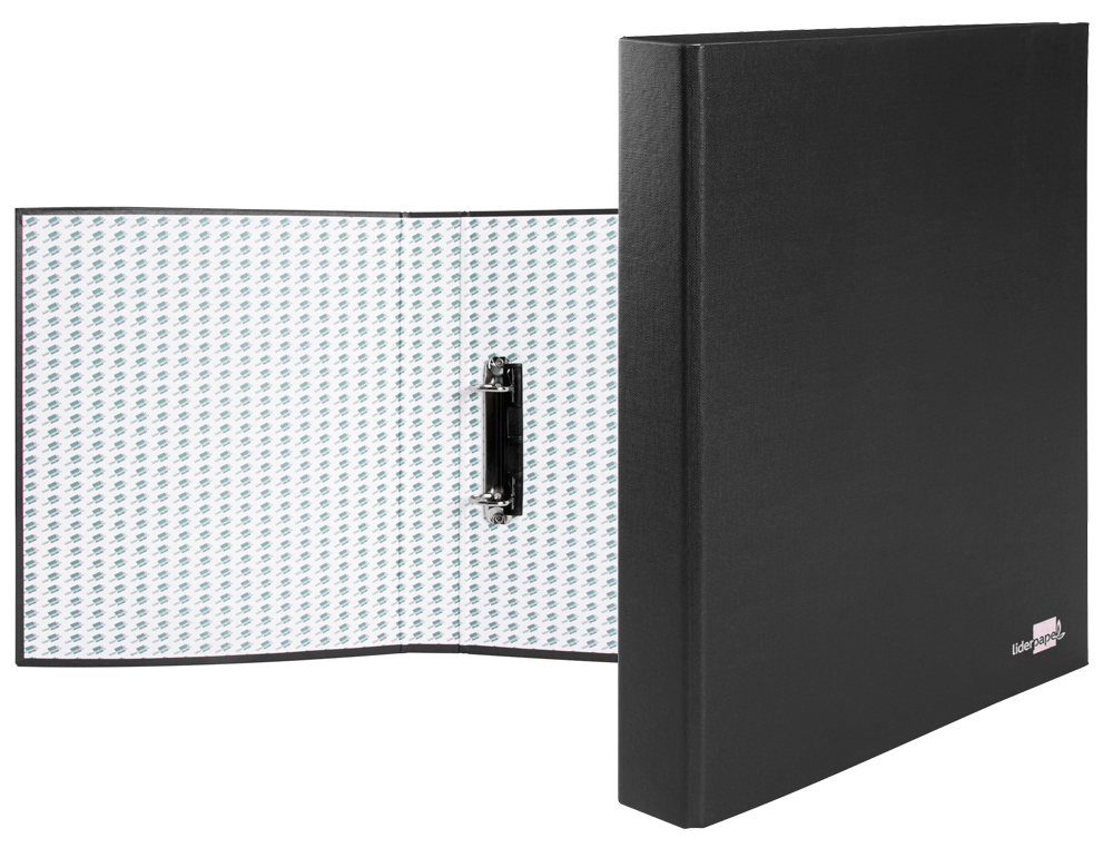CARPETA DE 2 ANILLAS 25MM MIXTAS LIDERPAPEL FOLIO CARTONFORRADO PAPER COAT PLASTICO NEGRA