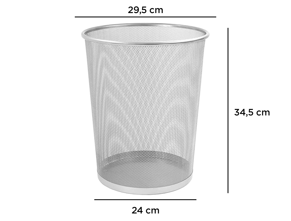PAPELERA METALICA Q-CONNECT GRIS REJILLA 295X345MM