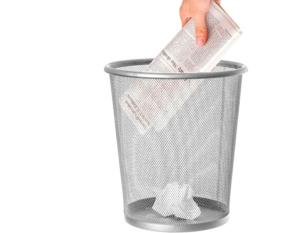 PAPELERA METALICA Q-CONNECT GRIS REJILLA 295X345MM