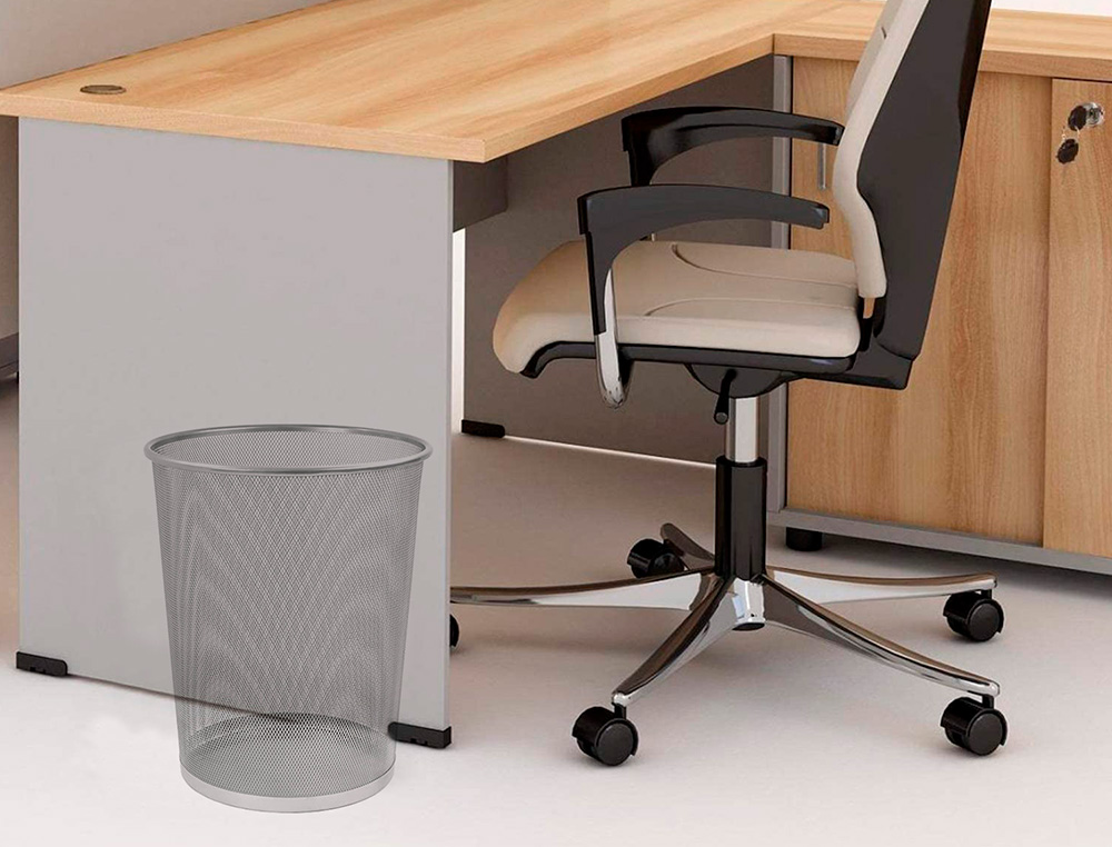 PAPELERA METALICA Q-CONNECT GRIS REJILLA 295X345MM