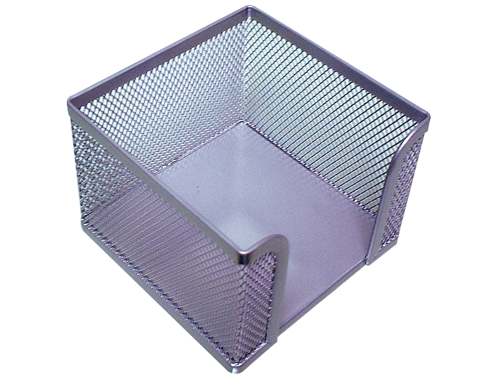 SOPORTE TACO DE PAPEL Q-CONNECT METALICO REJILLA PLATA 95X95X80 MM