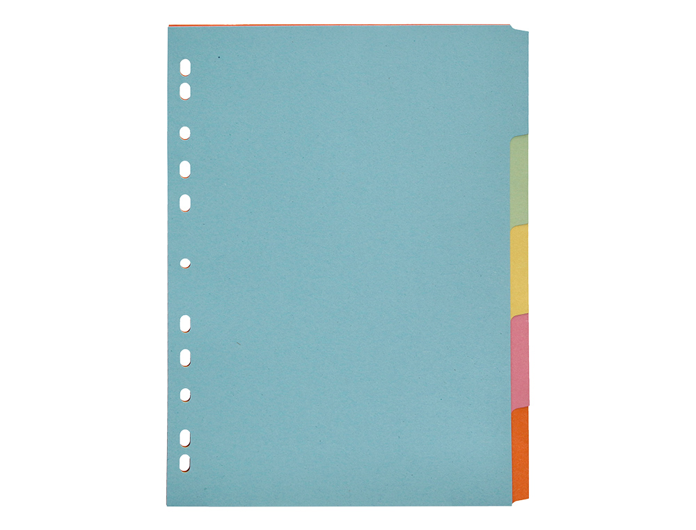 SEPARADOR Q-CONNECT CARTULINA JUEGO DE 5 SEPARADORES DIN A4 MULTITALADRO