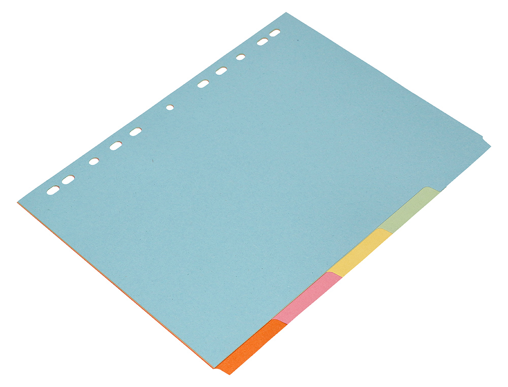 SEPARADOR Q-CONNECT CARTULINA JUEGO DE 5 SEPARADORES DIN A4 MULTITALADRO