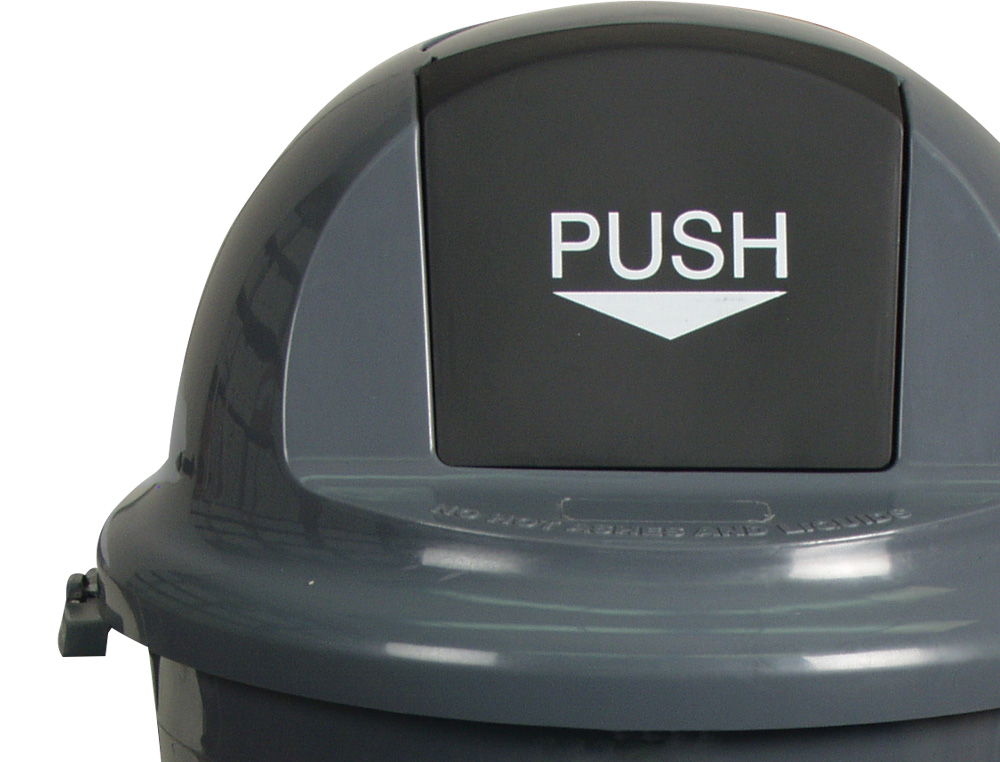 PAPELERA CONTENEDOR Q-CONNECT PLASTICO CON TAPADERA 80L COLOR GRIS 450X760 MM