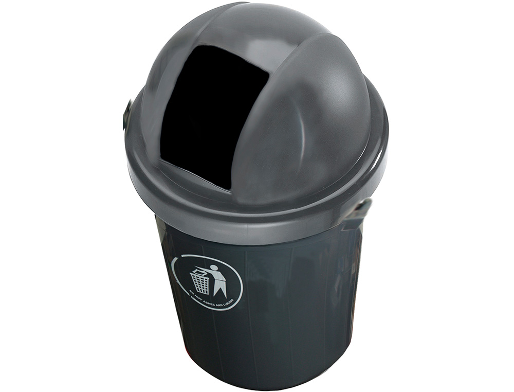 PAPELERA CONTENEDOR Q-CONNECT PLASTICO CON TAPADERA 80L COLOR GRIS 450X760 MM
