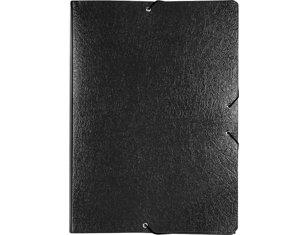 CARPETA PROYECTOS LIDERPAPEL FOLIO LOMO 90MM CARTON GOFRADO NEGRA
