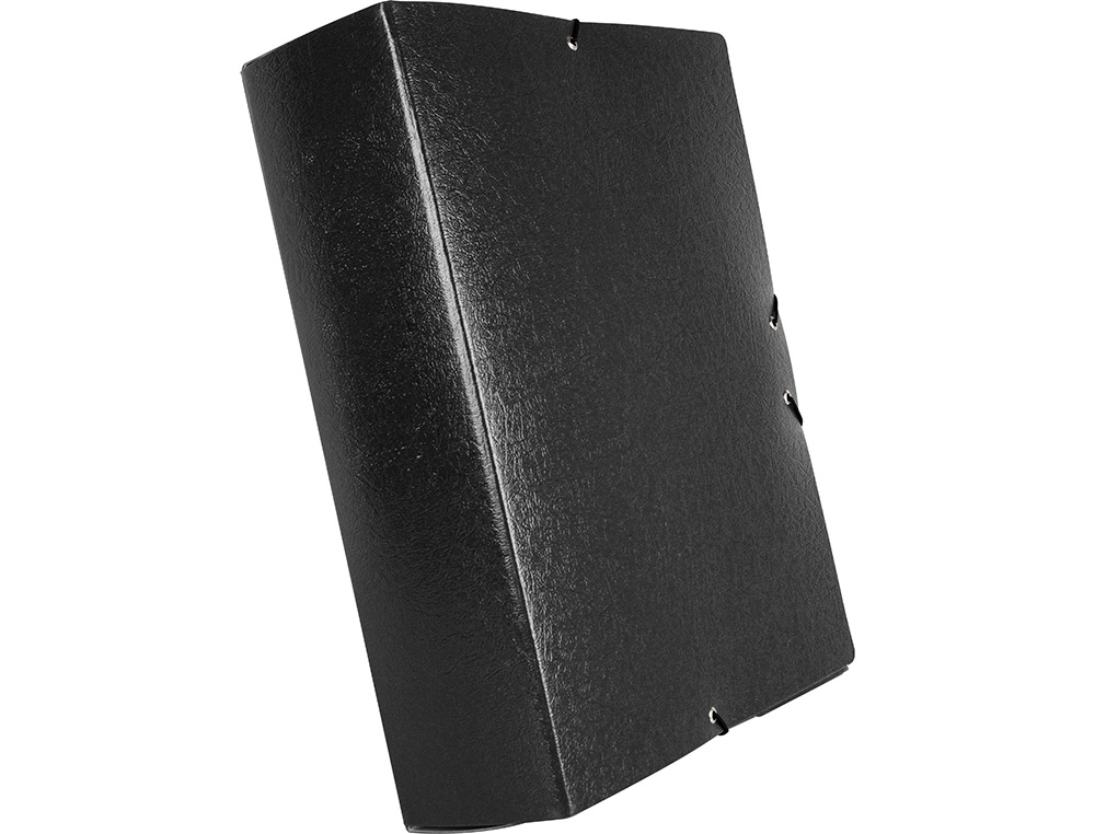 CARPETA PROYECTOS LIDERPAPEL FOLIO LOMO 90MM CARTON GOFRADO NEGRA