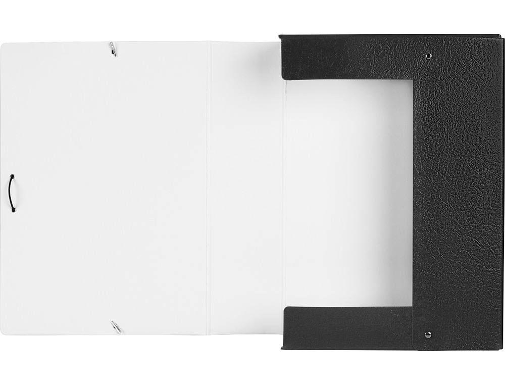 CARPETA PROYECTOS LIDERPAPEL FOLIO LOMO 90MM CARTON GOFRADO NEGRA