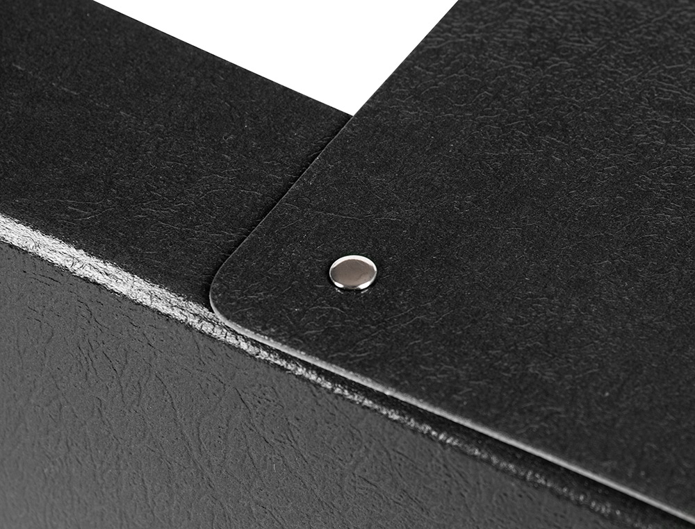 CARPETA PROYECTOS LIDERPAPEL FOLIO LOMO 90MM CARTON GOFRADO NEGRA