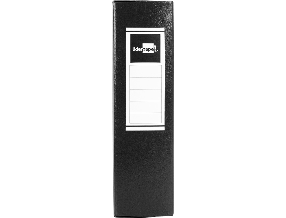 CARPETA PROYECTOS LIDERPAPEL FOLIO LOMO 90MM CARTON GOFRADO NEGRA