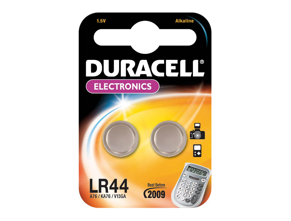 PILA DURACELL ALCALINA LR44 BOTON BLISTER DE 2 UNIDADES
