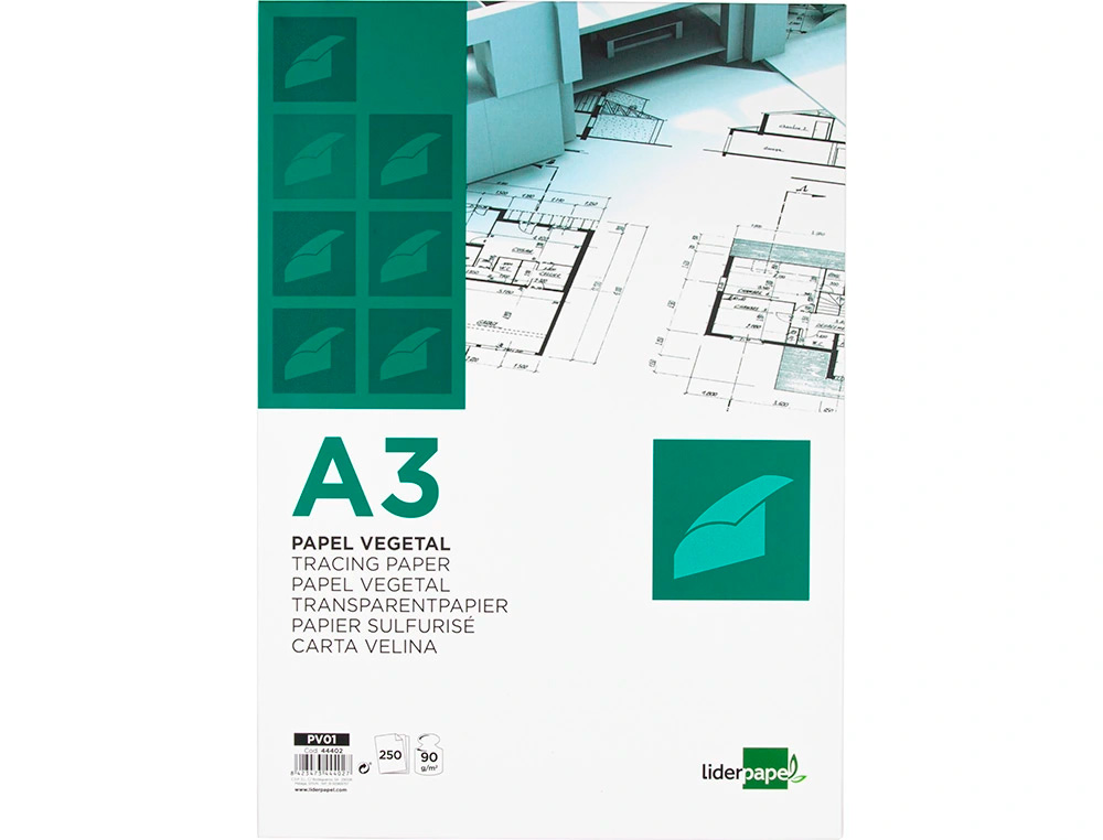 PAPEL VEGETAL LIDERPAPEL 90GR 297X420MM