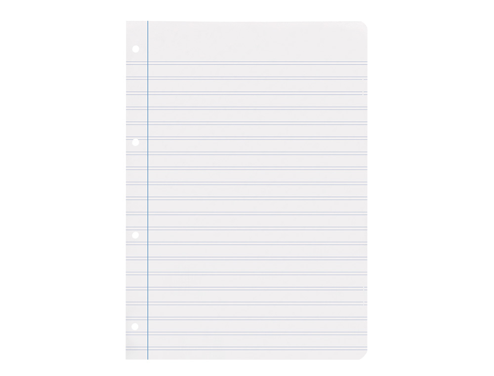 RECAMBIO LIDERPAPEL A4 100 HOJAS 100G/M2 PAUTA 5 2.5MM CON MARGEN 4 TALADROS