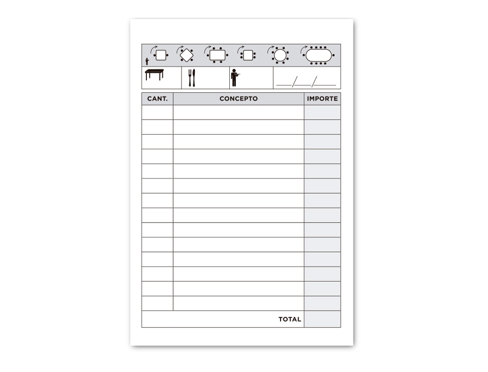 TALONARIO LIDERPAPEL CAMARERO 8º ORIGINAL Y COPIA T280