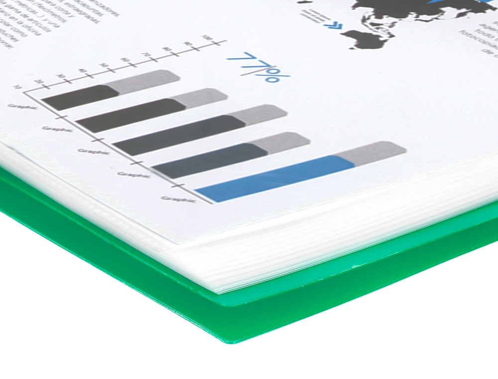 CARPETA LIDERPAPEL ESCAPARATE CON ESPIRAL 40 FUNDAS POLIPROPILENO DIN A4 VERDE