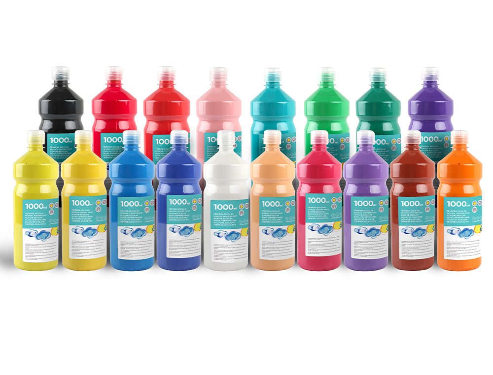 TEMPERA LIQUIDA LIDERPAPEL ESCOLAR 1000 ML NEGRO