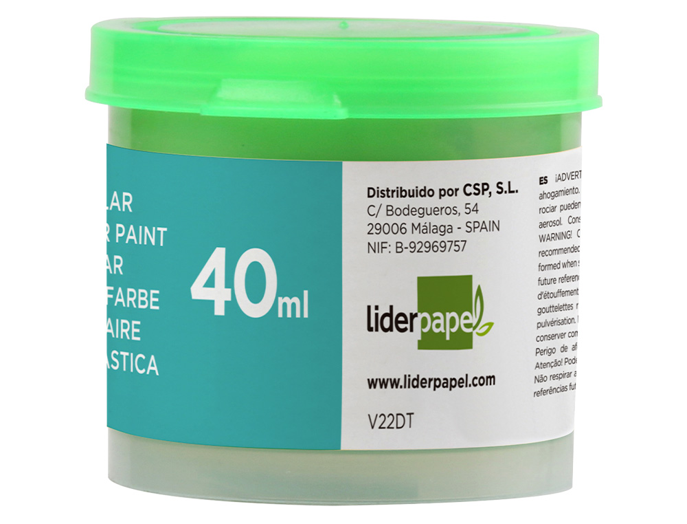 TEMPERA LIDERPAPEL ESCOLAR 40 ML VERDE CLARO