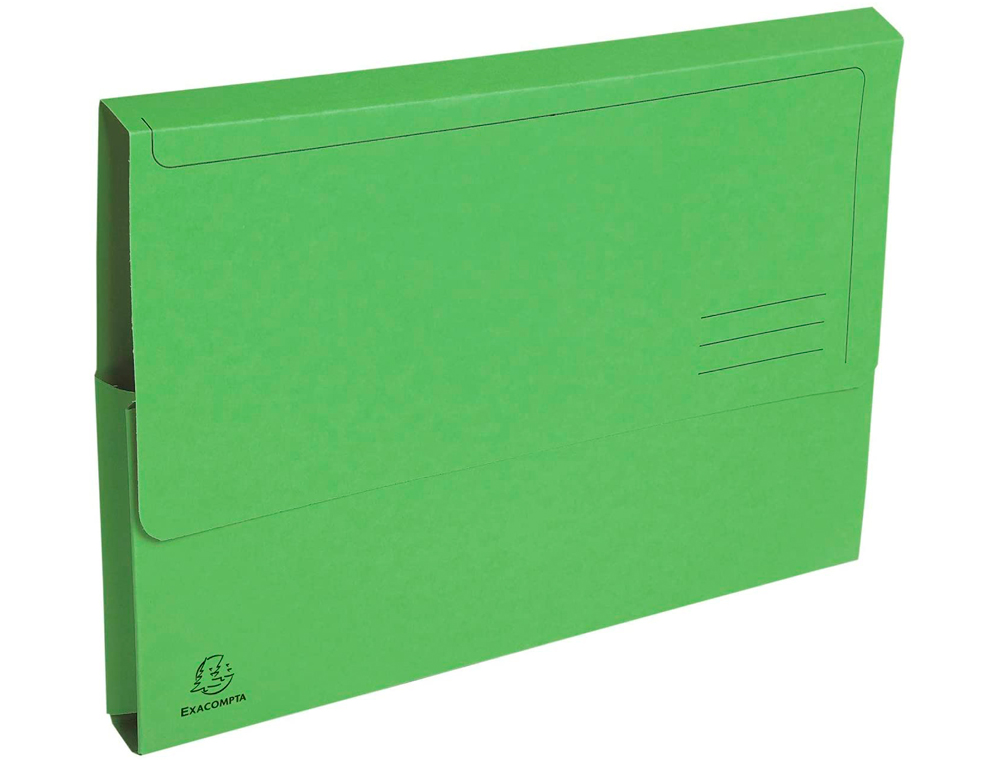 SUBCARPETA CARTULINA CON BOLSA EXACOMPTA DIN A4 VERDE 290 GR