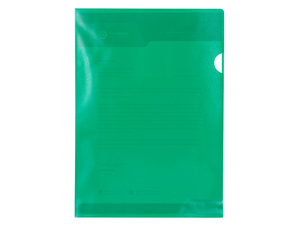 CARPETA DOSSIER UÑERO PLASTICO Q-CONNECT DIN A4 120 MICRAS VERDE CAJA DE 100 UNIDADES