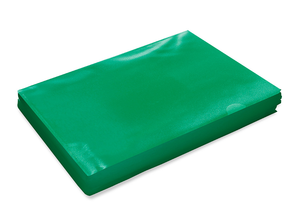 CARPETA DOSSIER UÑERO PLASTICO Q-CONNECT DIN A4 120 MICRAS VERDE CAJA DE 100 UNIDADES