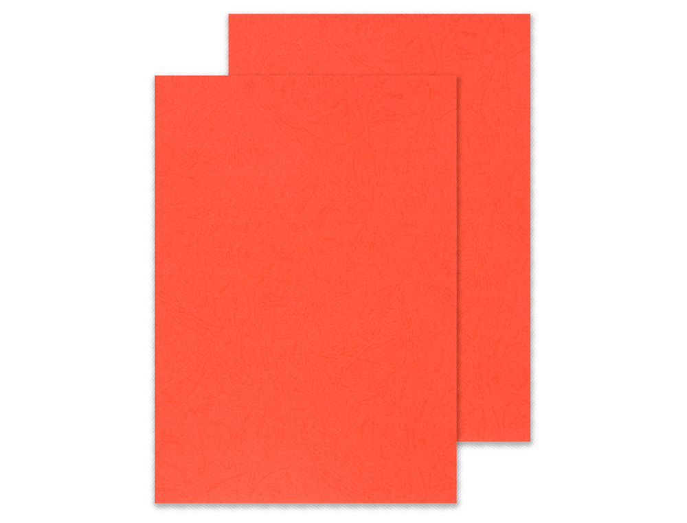 TAPA DE ENCUADERNACION Q-CONNECT CARTON DIN A4 ROJO SIMIL PIEL 250 GR CAJA DE 100 UNIDADES